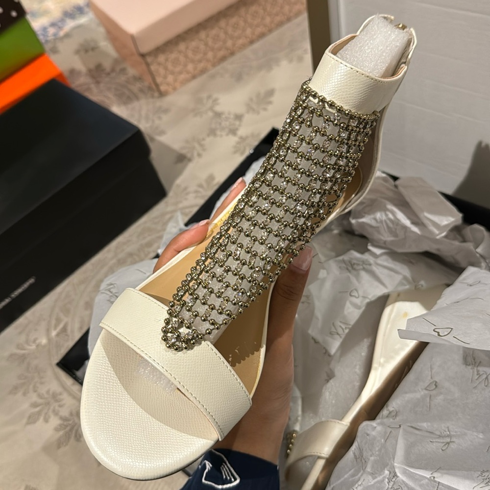 White small tiny wedge shoes